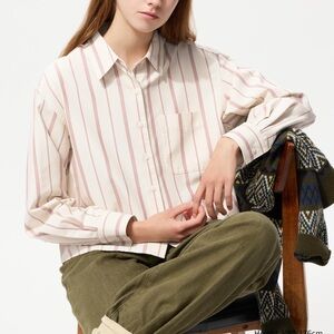JW Anderson x Uniqlo White and Pink Striped Shirt